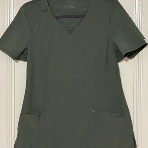 Olive colored scrub set